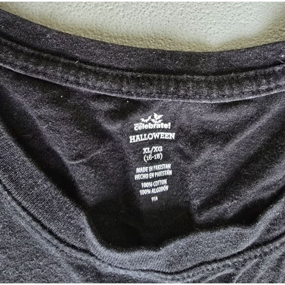 Celebrate Halloween Womens Graphic T-Shirt Black XL Cotton Sugar Skull Design - Picture 6 of 6